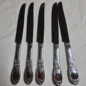 Reed & Barton La Bella Stainless Steel Floral Butter‎ Knives Set of 5